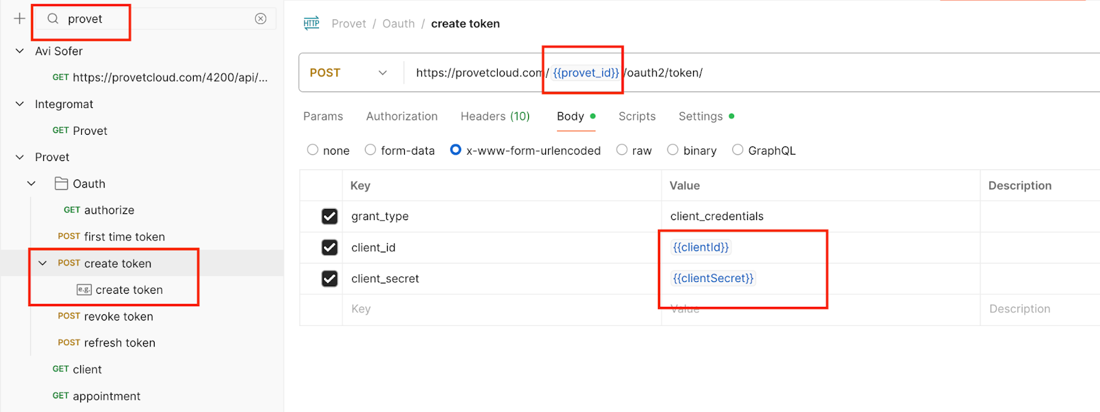 Oauth postman token request